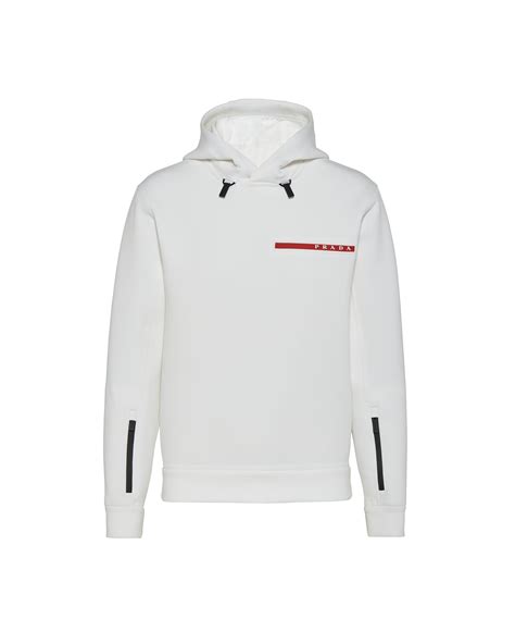 White Double Tec Jersey Hoodie 